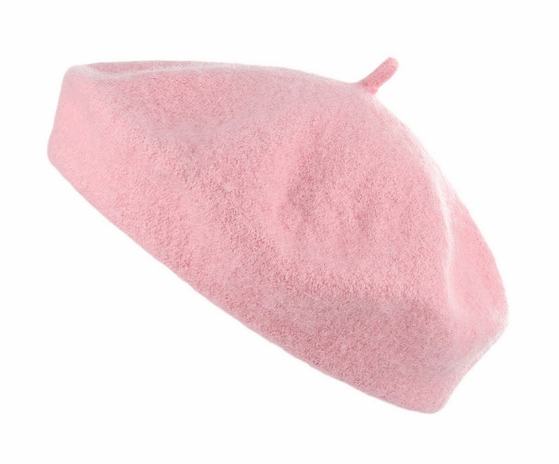 Brcus Kids Girls French Beret Hat Artist Hat Solid Warm Beanie Cap Winter Autumn (Pink, 1) - Image 4